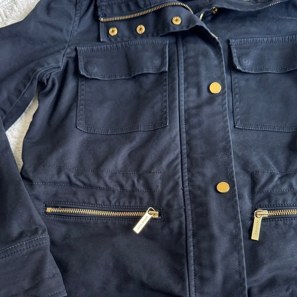 MICHAEL Michael Kors Navy Jacket with Gold Accents Sz S